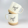 Two ceramic mugs with 'Summit, NJ' text on a white background