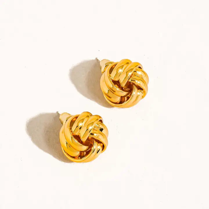 Earring: Alix Basket Weave, 18K Gold