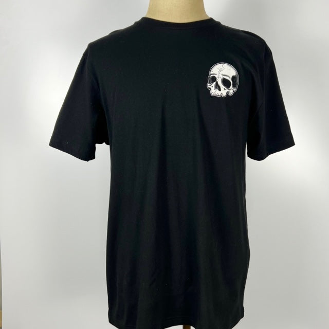 Black Kanibal & Co. devour what you love shirt with small white skull graphic on chest