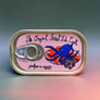 unopened fish tin that says "The Original Tinned Fish Candle" Pulpo in Tomato Sauce scented