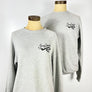 Kanibal & Co. gray raglan crewneck sweatshirt with black embroidered logo on chest