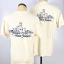Nice Place Jersey City shirt by Kanibal Co in cream with navy city skyline graphic on back