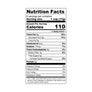 Nutrition facts label for gourmet cheesy popcorn showing calories and nutrient content per serving