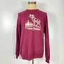 Kanibal & Co. maroon Summit New Jersey sweatshirt with white mountain goat and trees design