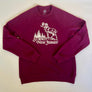 Kanibal & Co. maroon Summit New Jersey sweatshirt with ram and tree graphic design