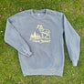 Kanibal & Co. Summit New Jersey sweatshirt in blue with mountain goat and tree graphic