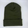 Kanibal & Co. Summit NJ embroidered beanie in olive green knitted warm winter hat