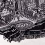 Kanibal & Co. custom Jersey City blanket featuring detailed cityscape design with Holland Tunnel depiction