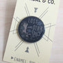 Kanibal & Co otter space enamel pin with Lost in Otter Space design on display card