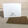 Kanibal & Co. encouragement greeting card with blank white back and brown envelope