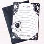 Kanibal & Co ouija postcard with sticker featuring celestial design and message lines