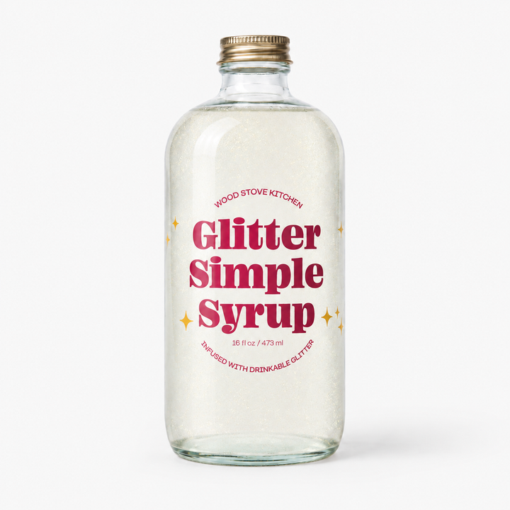 Glitter Simple Syrup: 16 fl oz with Edible Glitter