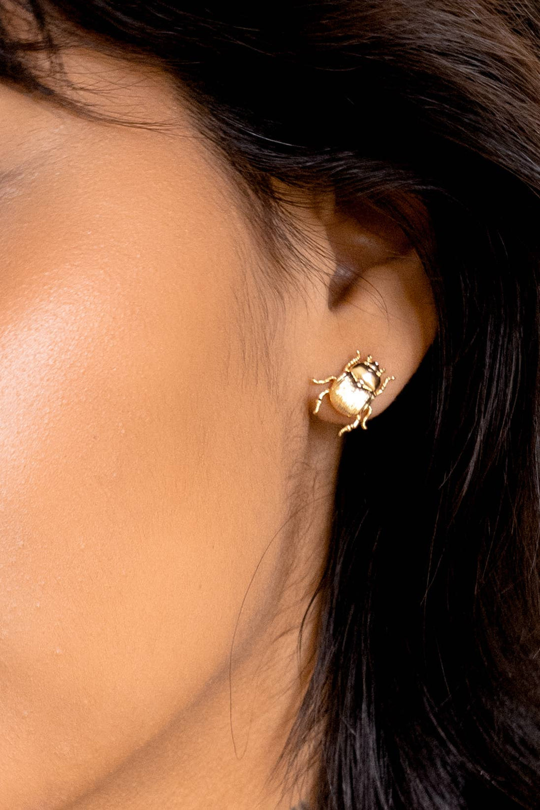 Earrings: Fortune Beetle Studs -18K Gold Plated