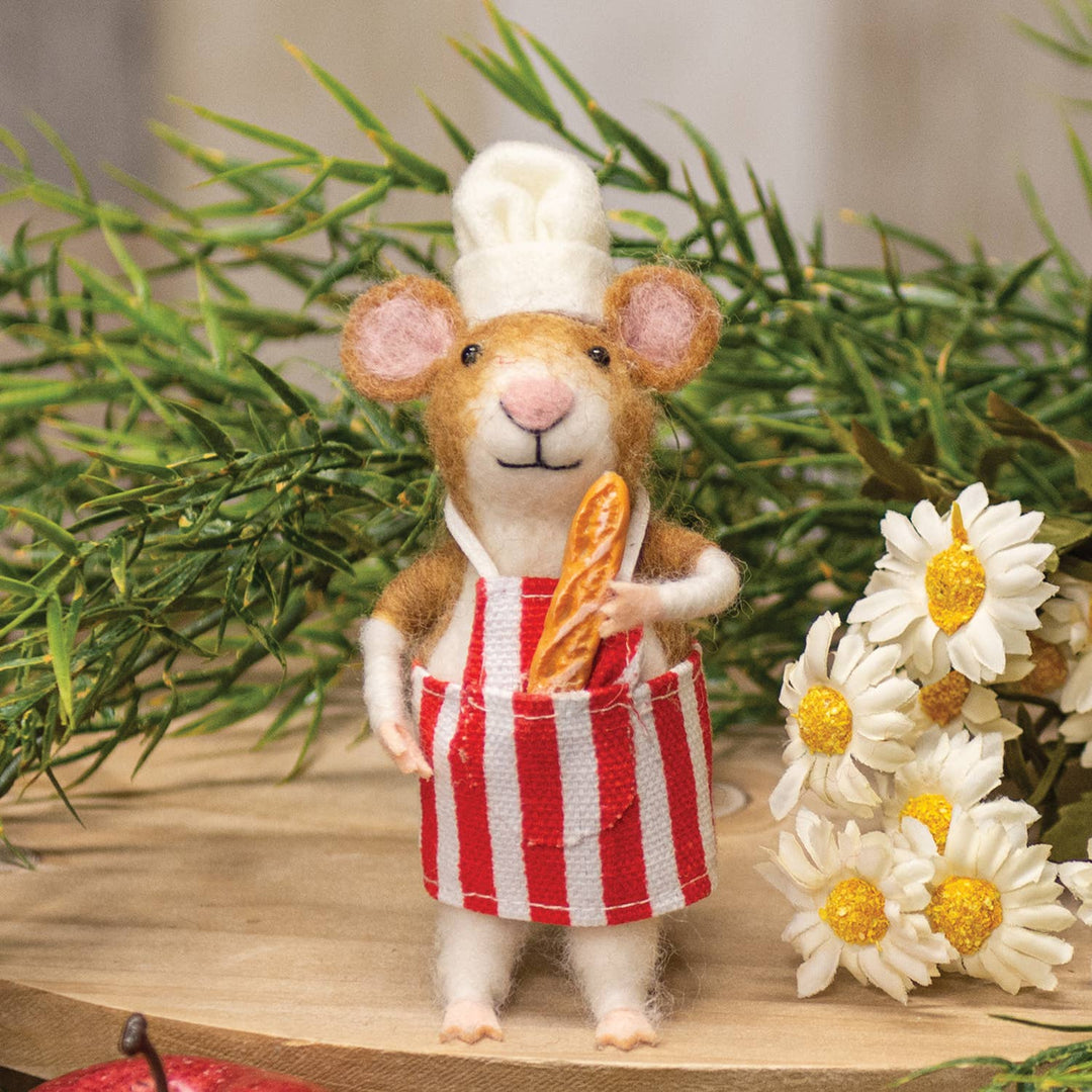 Ornament: Chef Mouse w Baguette