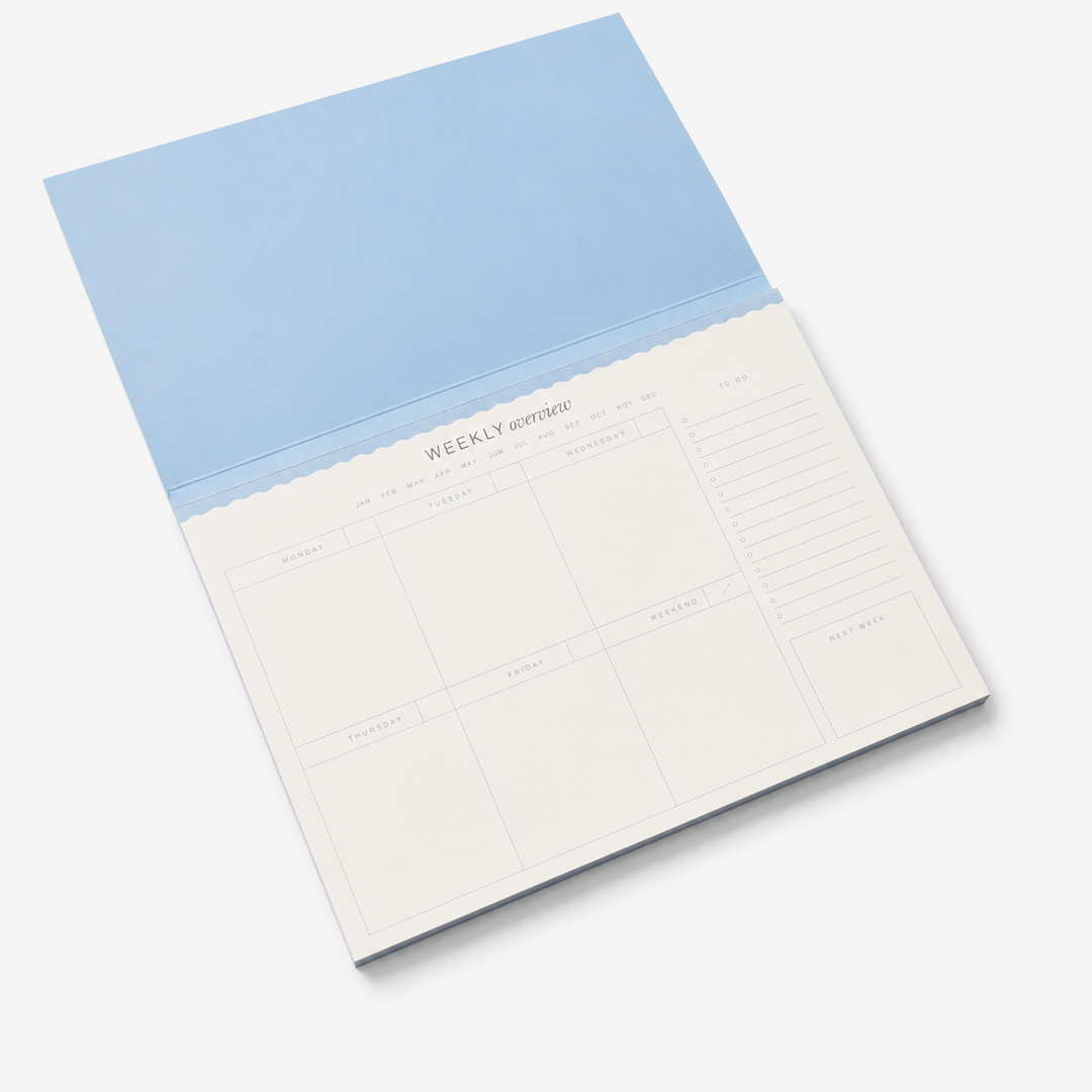 Weekly Desk Planner: Floral Checkerboard