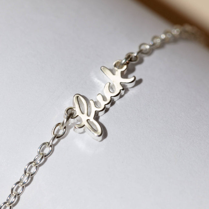 Fuck Script Bracelet: 14k Gold Plated