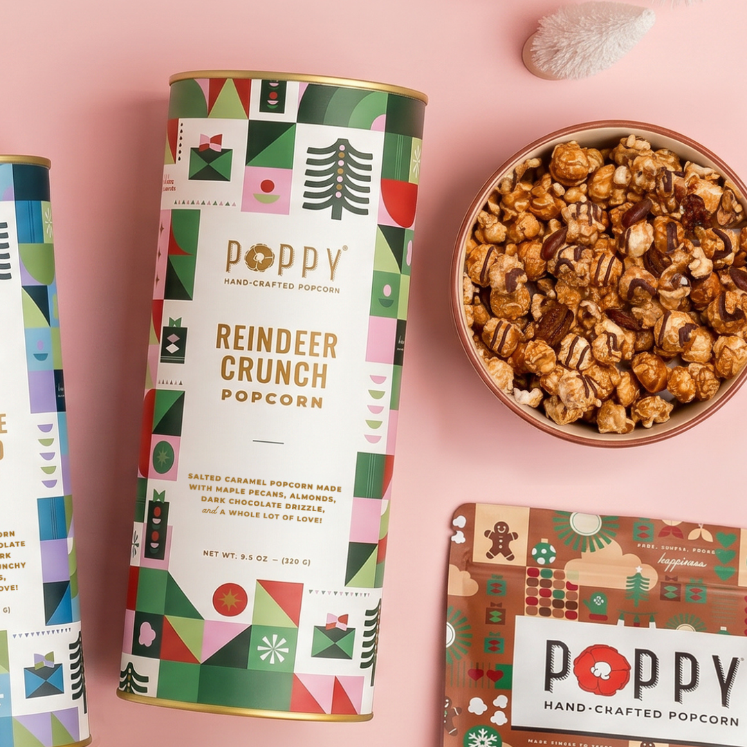 Holiday Popcorn: Reindeer Crunch Cylinder