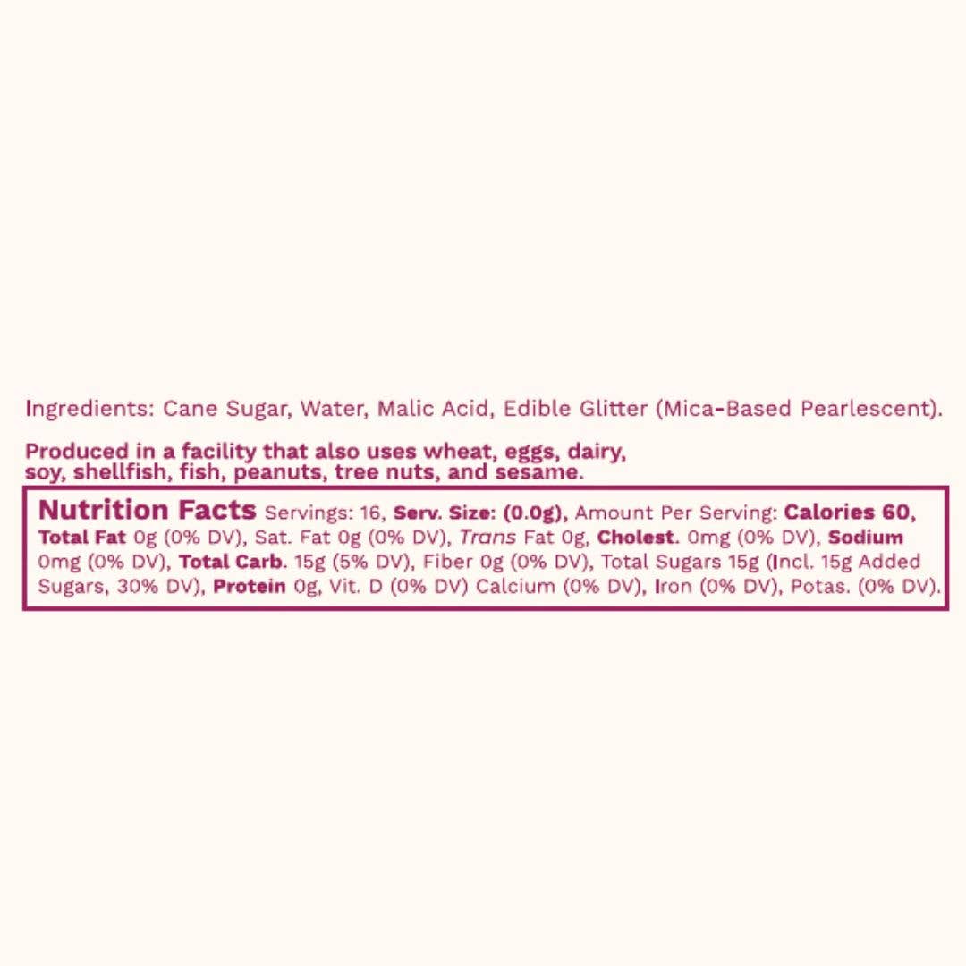 Glitter Simple Syrup: 16 fl oz with Edible Glitter