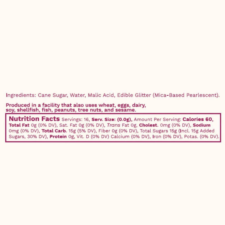 Glitter Simple Syrup: 16 fl oz with Edible Glitter