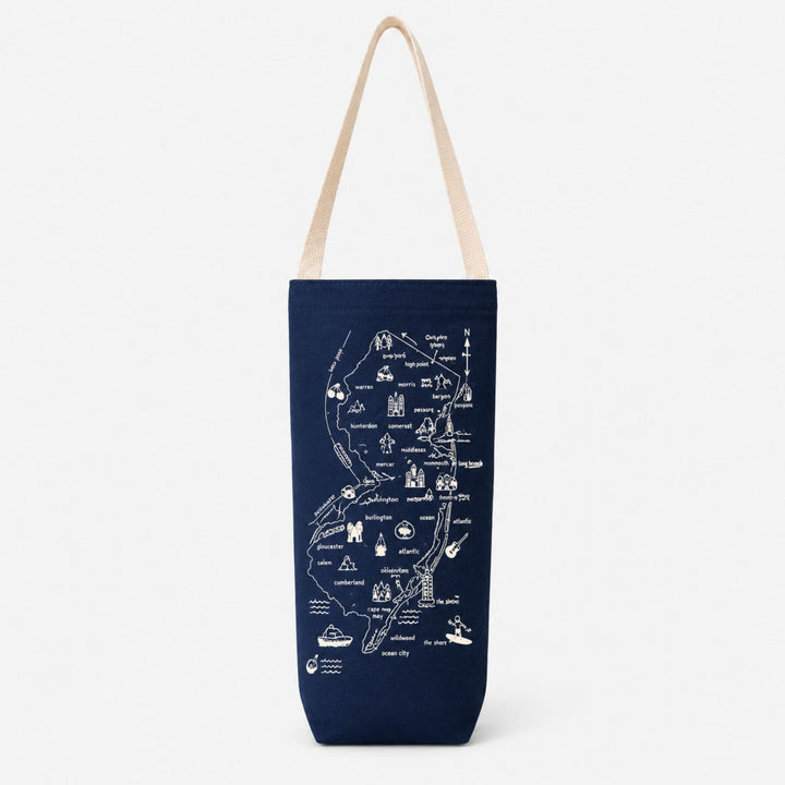 Wine Tote: Denim New Jersey