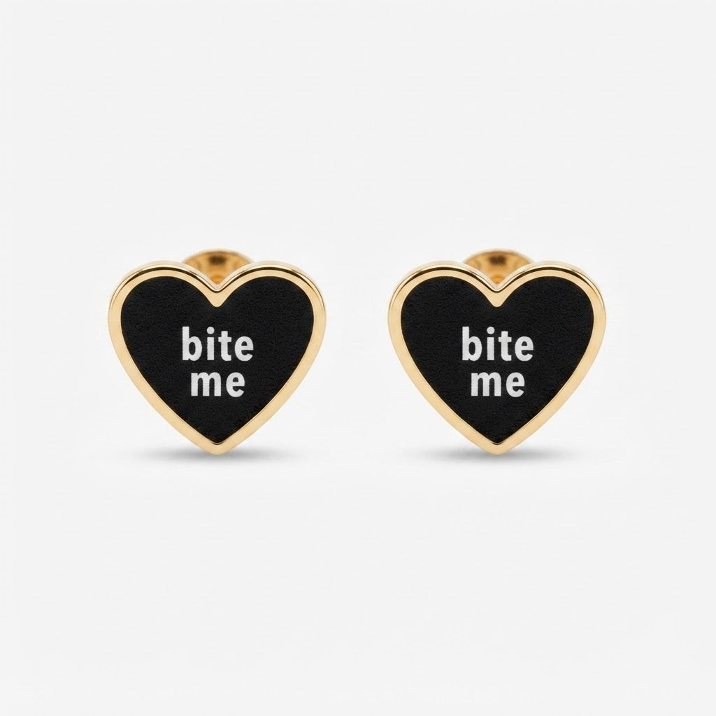 Stud Earrings: Bite Me
