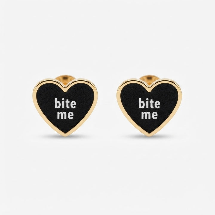 Stud Earrings: Bite Me