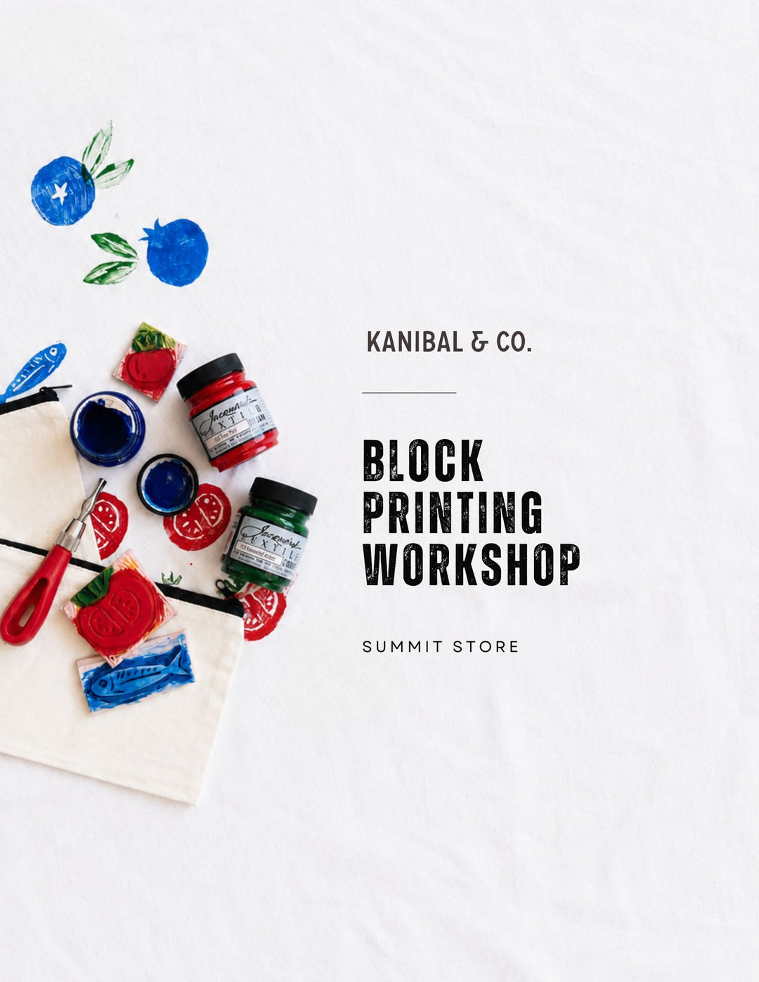 Block Printing Workshop in Summit: Thurs, July 26 from 10am-12PM
