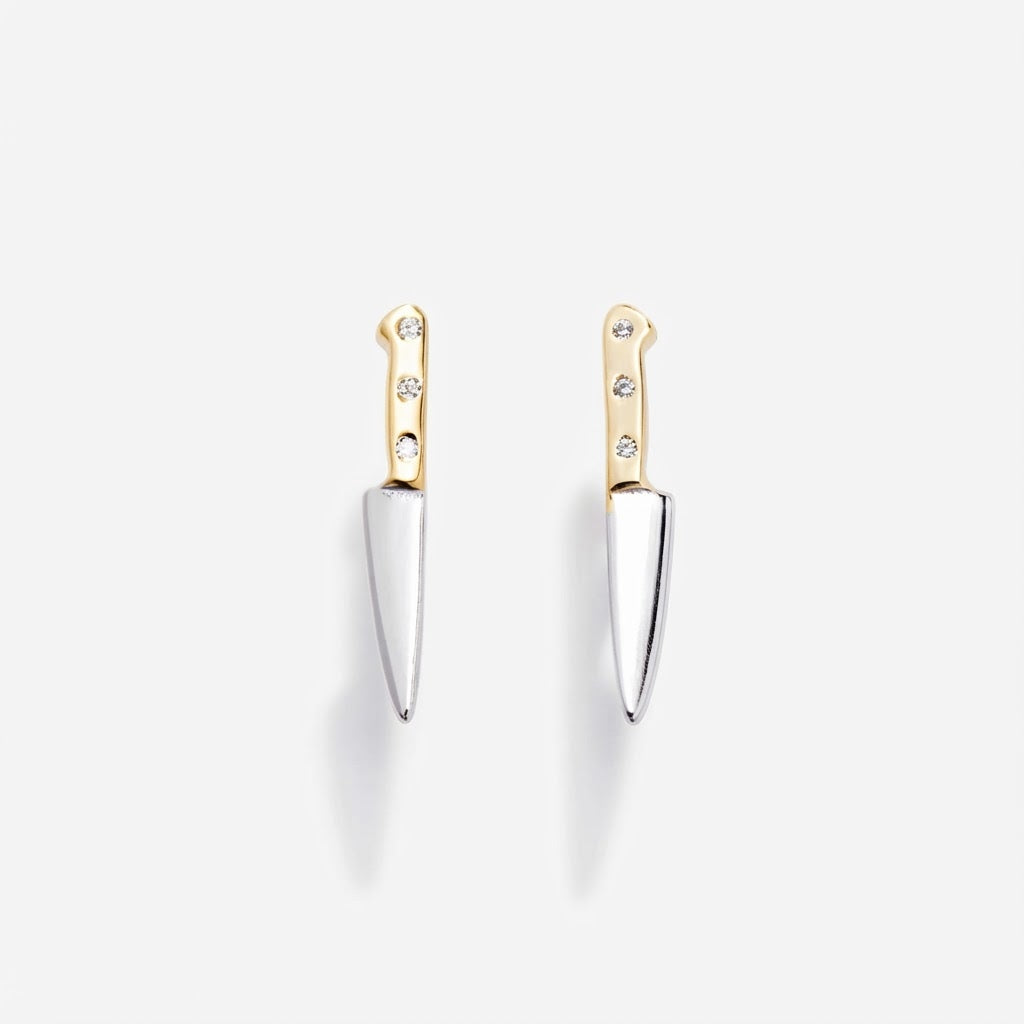 Earrings: Butcher Knife