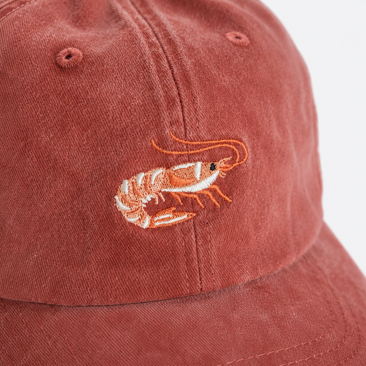 Embroidered Hat: Shrimp