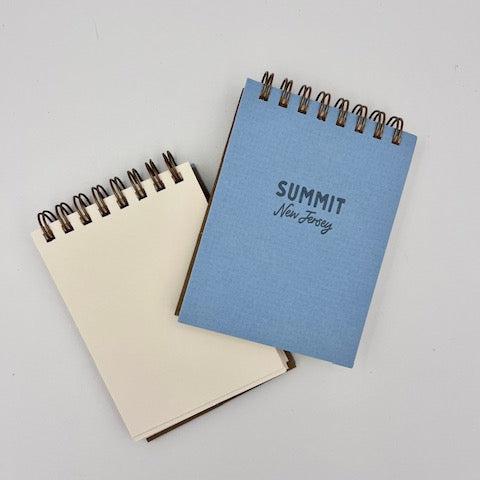 Two blue mini spiral jotter notepads