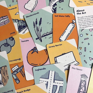 cards from the game in a pile