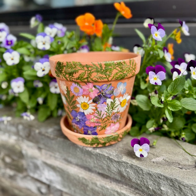 Workshop: Dried Flower Decoupage on Terracotta Pots, K+CO Summit,  Sunday July 27 at 2 PM