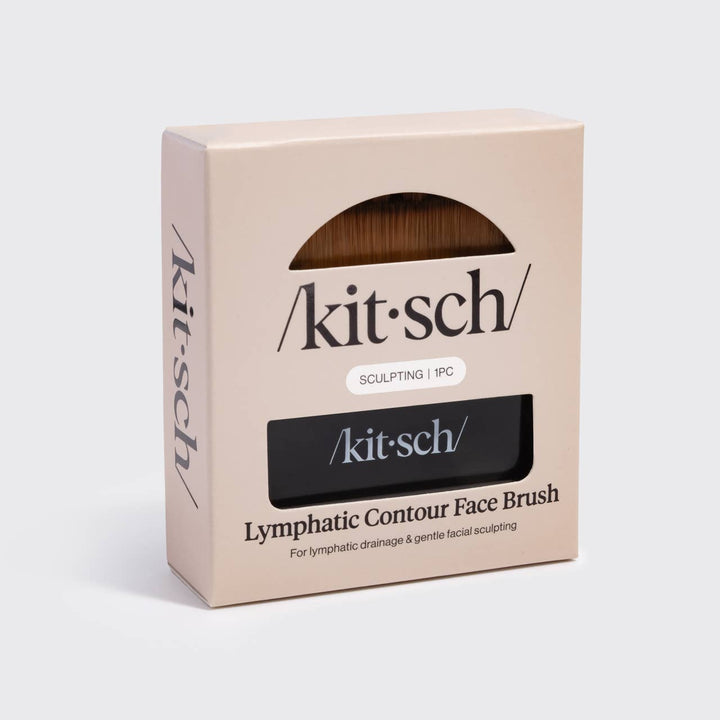 Kit-Sch Lymphatic Contour Face Brush in a beige cardboard box with a clear window showing the brush head, labeled 'SCULPTING | IPC'.