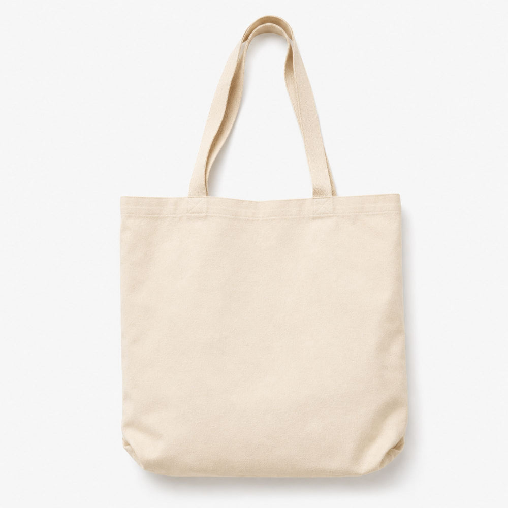 Beige tote bag on a white background
