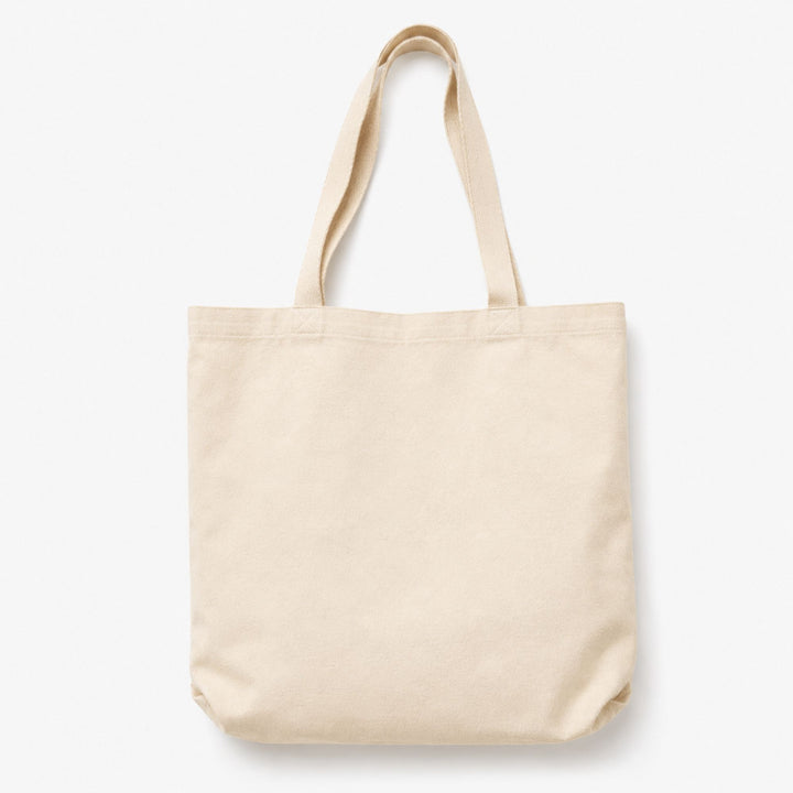 Beige tote bag on a white background