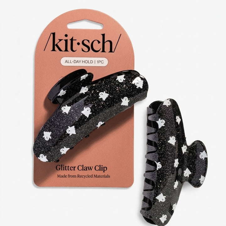 Recycled Plastic Glitter Claw Clip: Ghosts