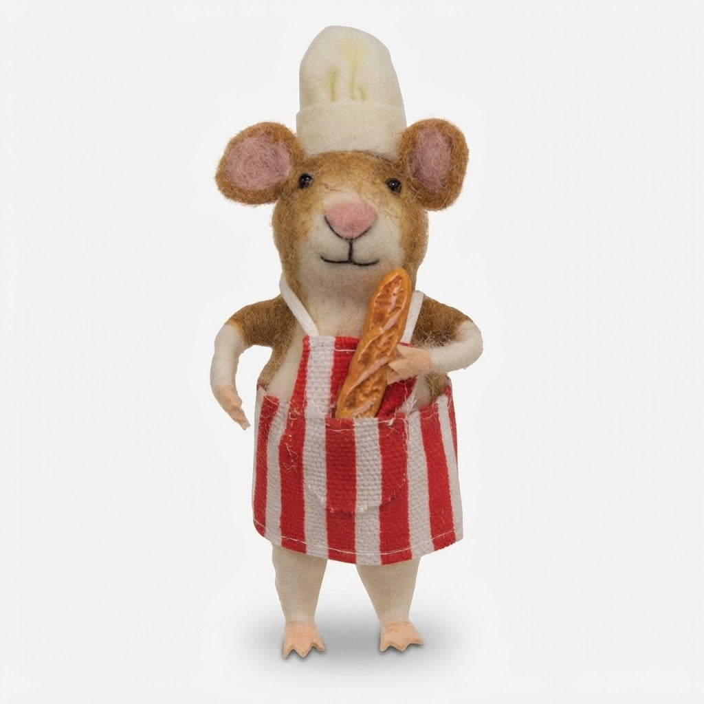 Ornament: Chef Mouse w Baguette