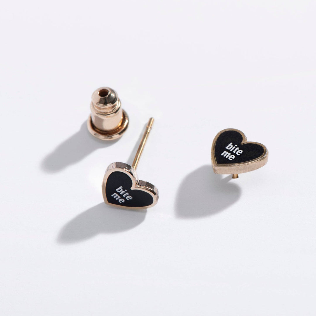 Stud Earrings: Bite Me