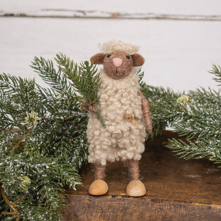 Ornament: Sheep w Sprig