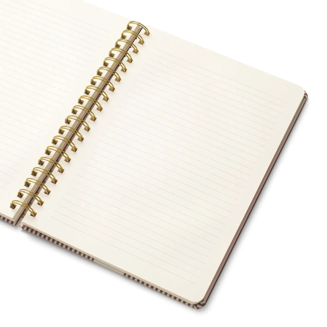 B5 hardcover spiral notebook with blank lined pages for note-taking and planning