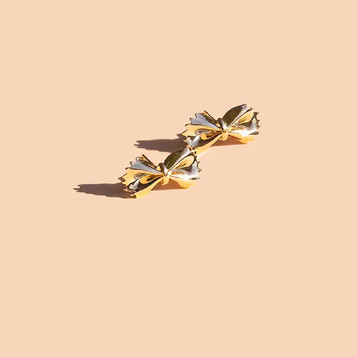 Earrings: Bow Tie Pasta Studs