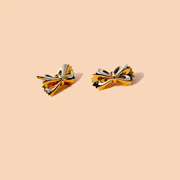 Earrings: Bow Tie Pasta Studs