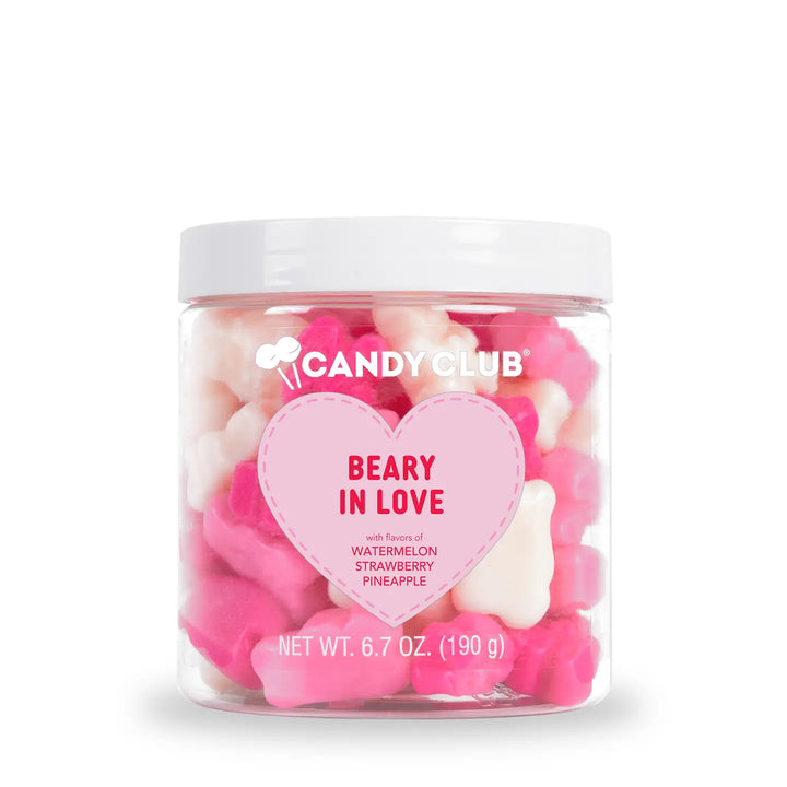 Candy Club Beary in Love Gummy Bear Candy Gift with Watermelon, Strawberry, and Pineapple flavors