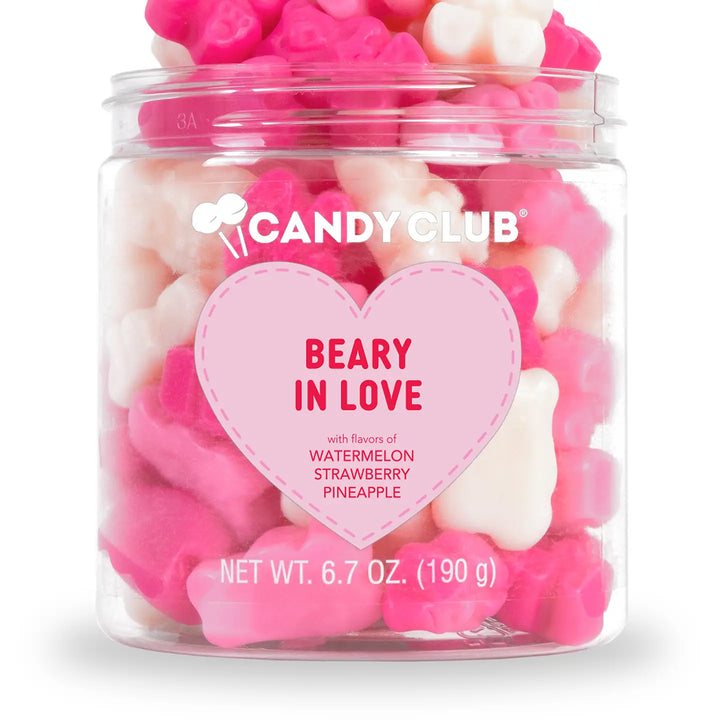Candy Club Beary in Love gummy bear candy gift with flavors of watermelon, strawberry, and pineapple