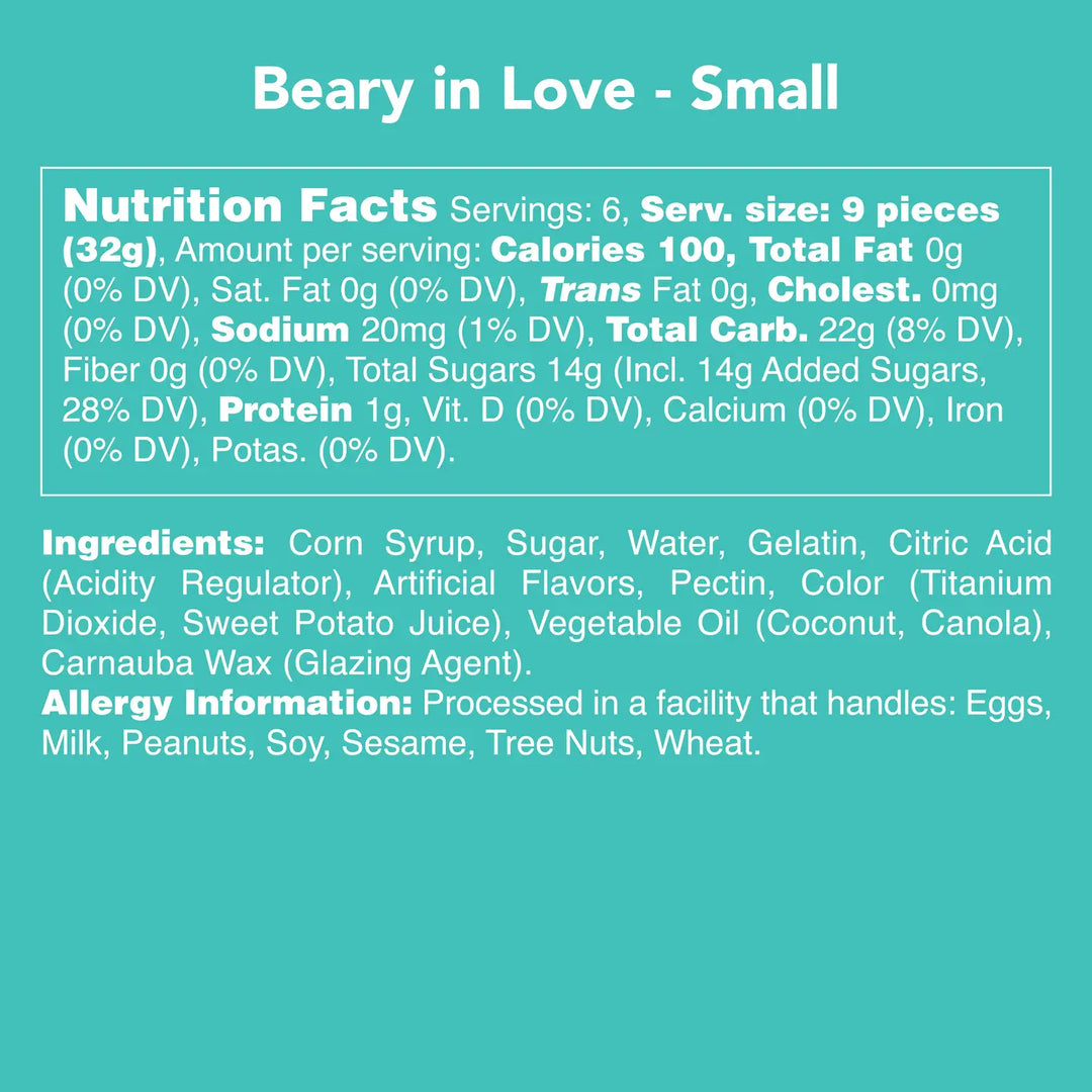 Beary in Love Small Gummy Bear Candy Gift with vibrant colors and delicious flavors in a fun package