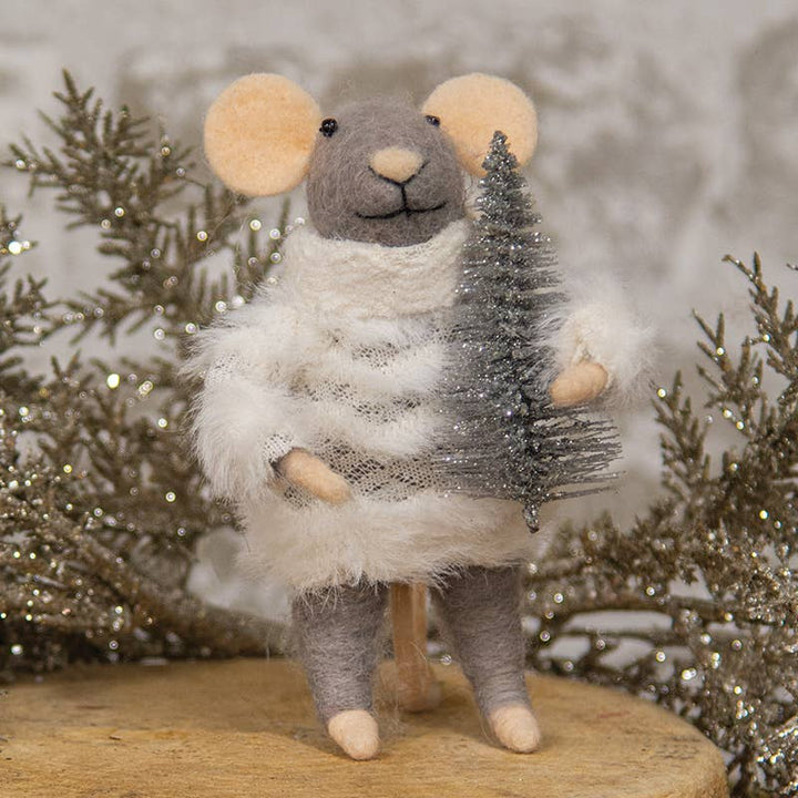 Ornament: Festive Mouse w Tree