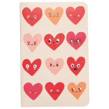 Danica heart notebooks set featuring colorful heart designs and playful facial expressions