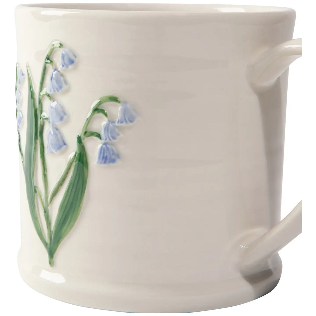 Danica embossed bluebell mug featuring delicate floral designs in soft blue tones