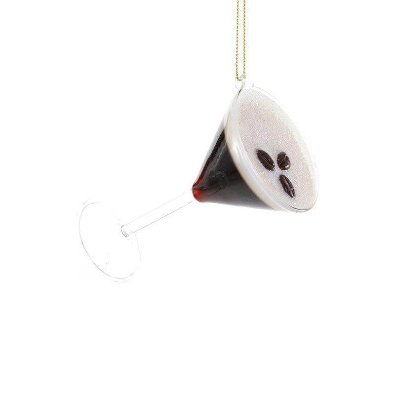 Cody Foster & Co. espresso martini ornament featuring a detailed glass design with coffee beans