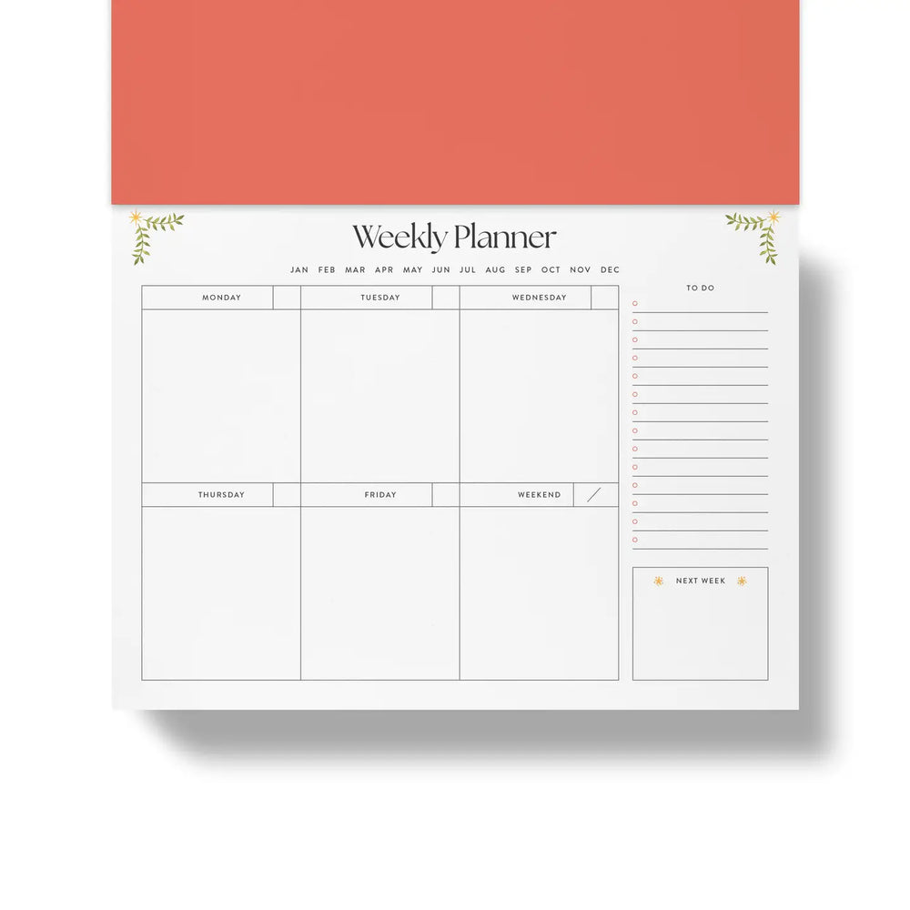 Papier Folklore Birds Weekly Desk Planner with spacious layout for organized weekly scheduling